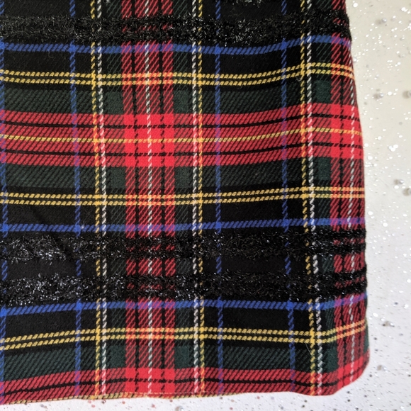 NEW J. Crew Tartan Plaid Metallic Mini Skirt 0 - Picture 5 of 6